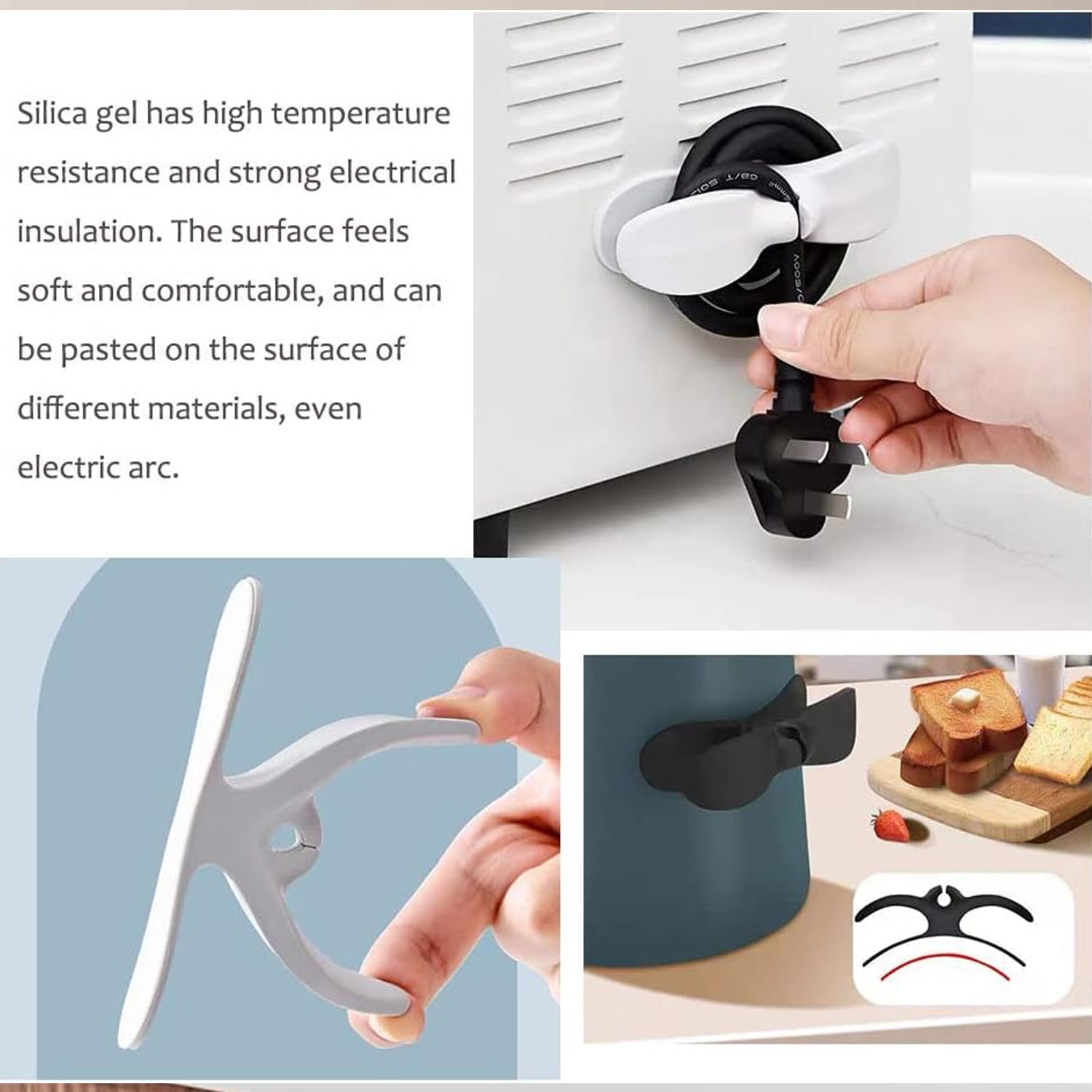 12657 Power Plug Holder Organizer for Appliances Tidy Cord Winder Cable Organizer Self Adhesive Wire Wrap Holder for Coffee Maker Pressure Cooker Etc (1 Pc / 8x3 Cm / Small) 12657 Power Plug Holder Organizer for Appliances Tidy Cord Winder Cable Organizer Self Adhesive Wire Wrap Holder for Coffee Maker Pressure Cooker Etc (1 Pc / 8x3 Cm / Small)
